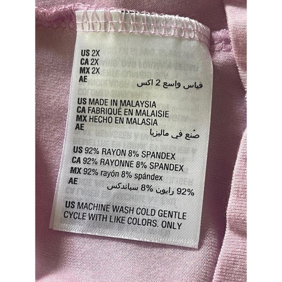 Style & Co Women's Plus Size 2X Pink Solid Flip-Flop Rayon Spandex Dress New - Picture 5 of 8